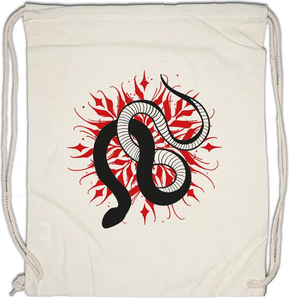 Urban Backwoods Snake Tattoo II, Turnbeutel, Farbe: Beige