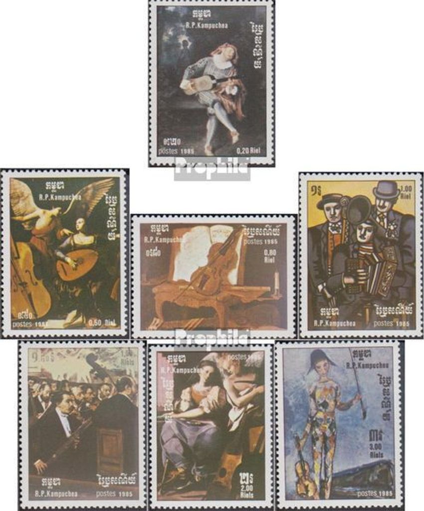 Briefmarken Kambodscha 1985 Mi 680-686 (kompl.Ausg.) postfrisch Jahr der Musik