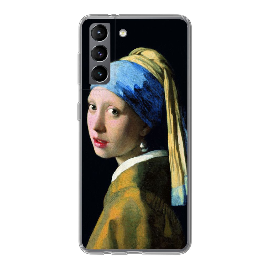 MuchoWow Handyhülle Schutzhülle Hülle für Samsung Galaxy S21 Das Mädchen mit dem Perlenohrring - Johannes Vermeer Silikon Softcase Handy Hü...