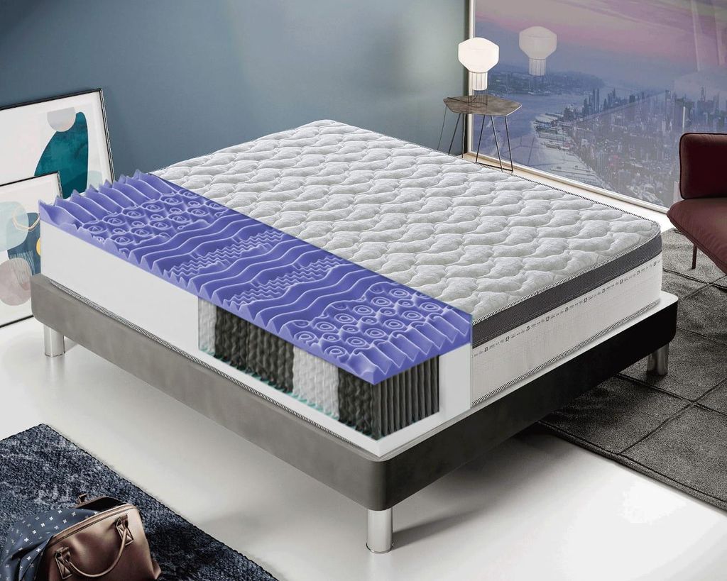 Matratze 140x200 cm, Höhe 28 cm, Taschenfederkernmatratze, H2, Ergonomisch 9-Zonen