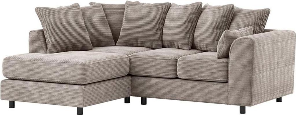 Linksseitiges Ecksofa Dillon-Jumbo mink-Schaumstoff