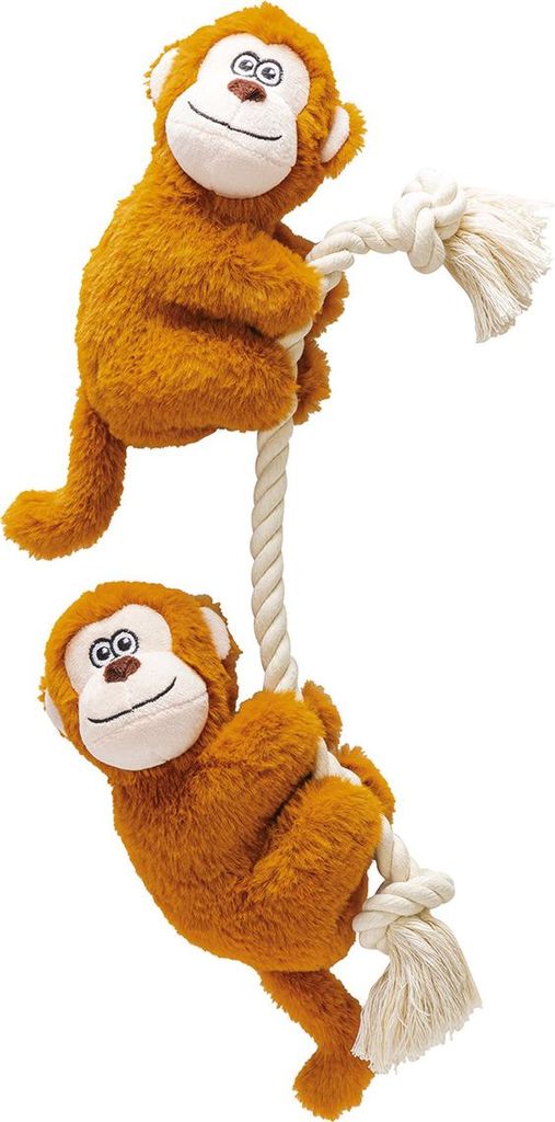 Karlie Kletter Affe Duo - Hundespielzeug - Plüsch - Braun - 42x13 cm