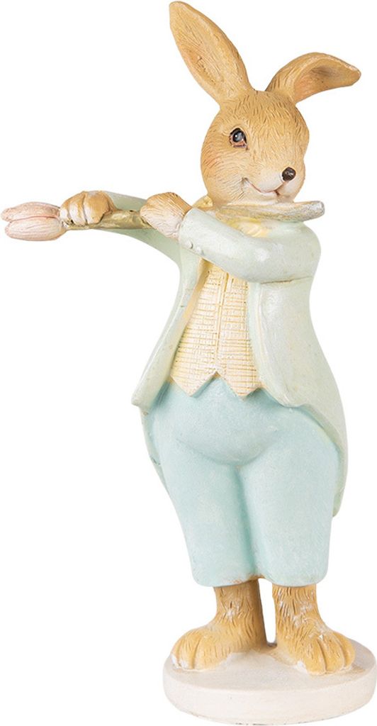 Clayre & Eef Figur Kaninchen 16 cm Grün Braun Polyresin