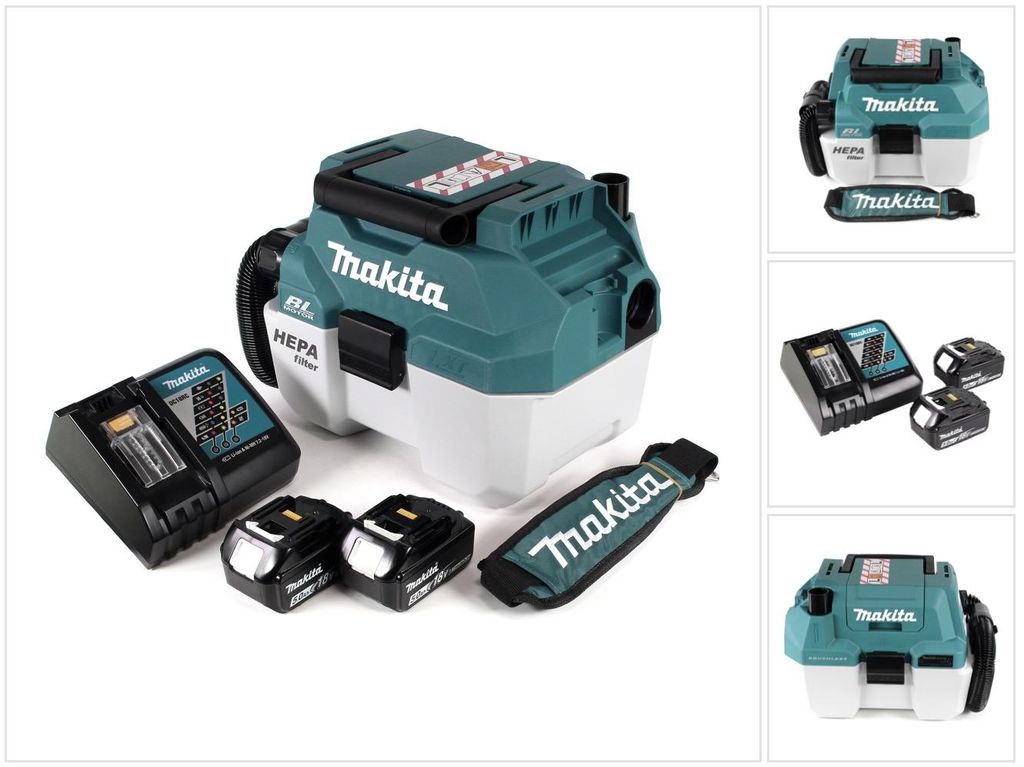 Aspiratore a batteria Makita DVC 750 LRTX3 18 V portatile + Immagine del prodotto 