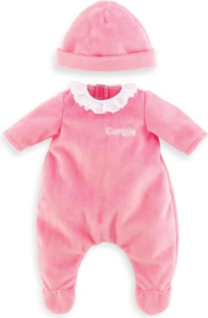 Puppen Pyjama mit Mütze, Rosa, für Corolle Babypuppe 36cm, Ab 2 Jahren