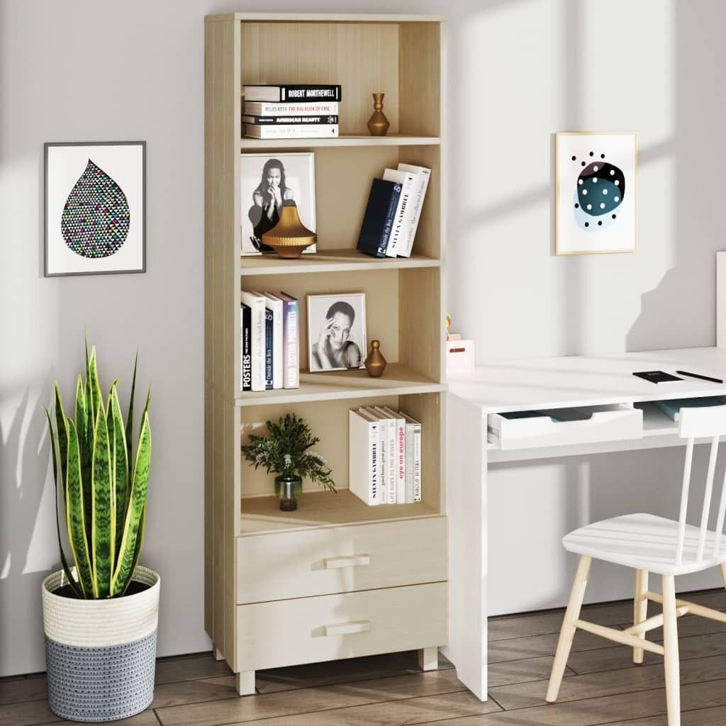 "SALE 2026"Highboard - Schubladenkommode/Sideboard - elegantes Design - Flur, Wohnzimmer - HAMAR Honigbraun 60x35x180cm Massivholz Kiefer NEU834645...