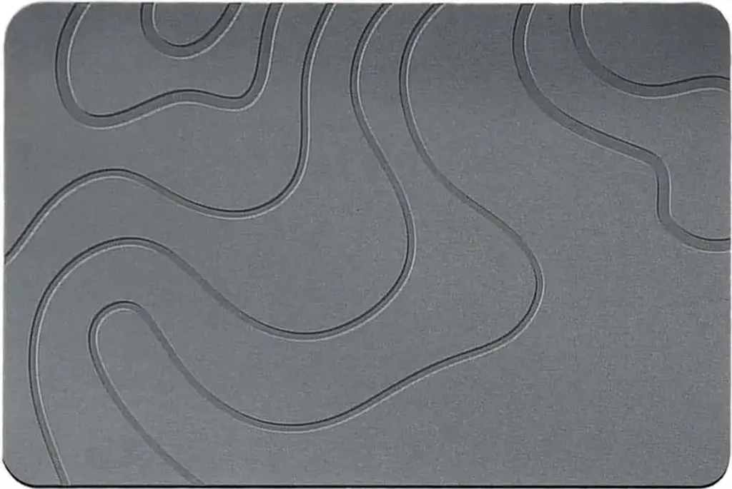 Tappeto Bagno Diatomite Grigio Scuro Antiscivolo | Pietra Assorbente