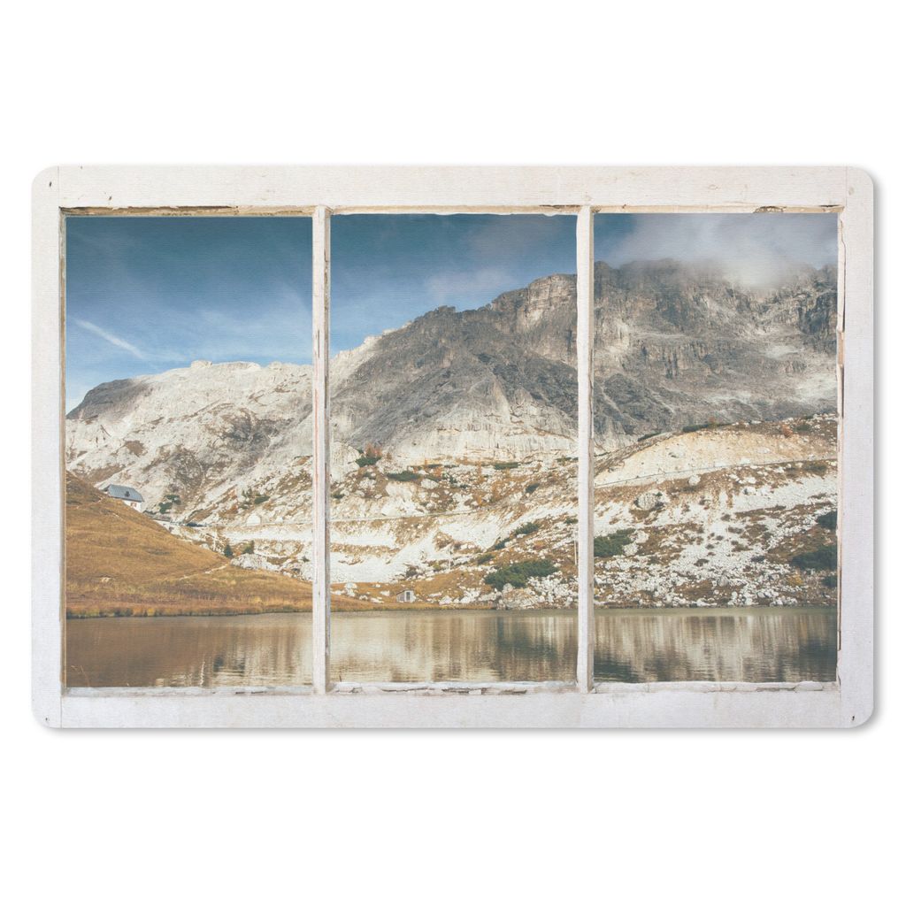 MuchoWow Schreibtischunterlage Aussicht - Berg - Wasser 60x40 cm - XXL Mauspad - Großes Mauspad