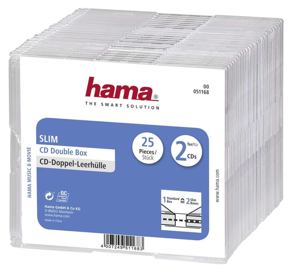 Hama CD Slim Dubbel Jewel Case 25-pack Image du produit 