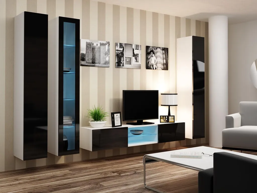 Vitrine Murale Blanche VIGO180 Solution de Rangement Verticale et Design - 4