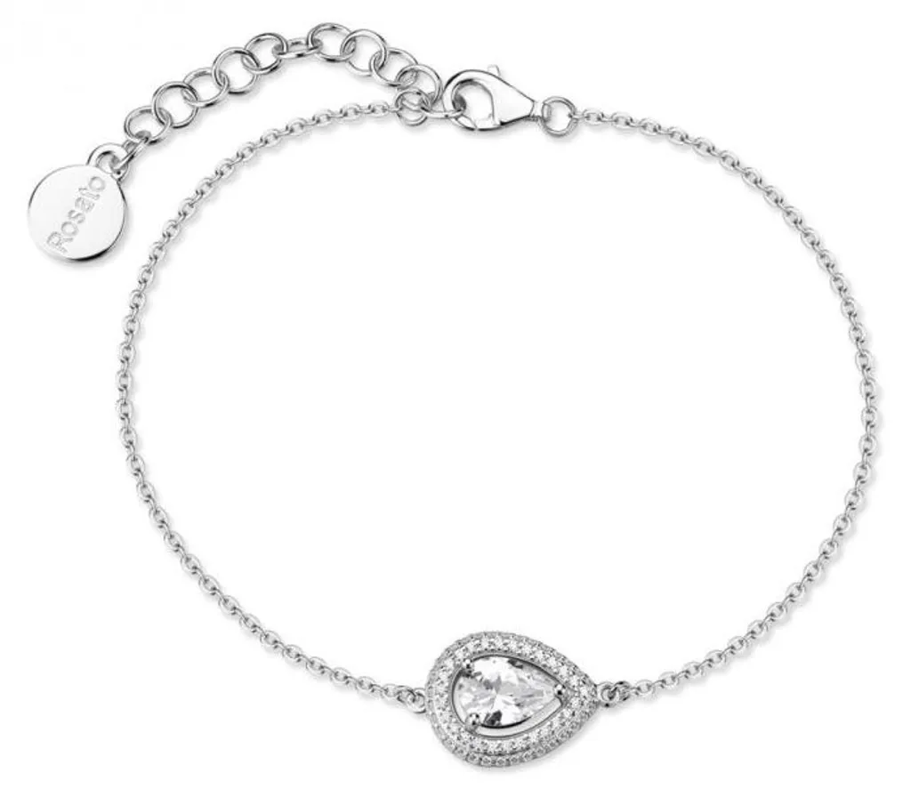 Bracelet argenté ajustable serti de zircone cubique éclatante Anna