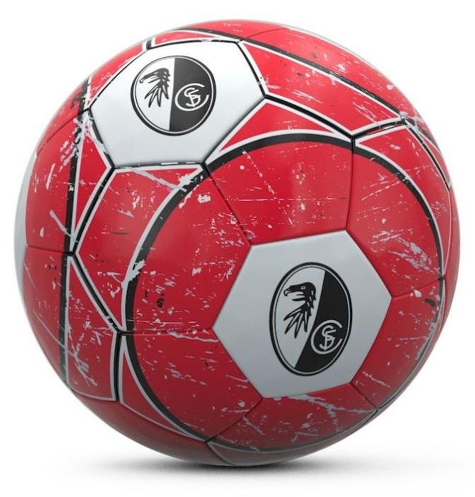 SC Freiburg Fan Fußball Größe 5, Rot, aus PVC, Offiziell Lizenziert mit Vereinswappen