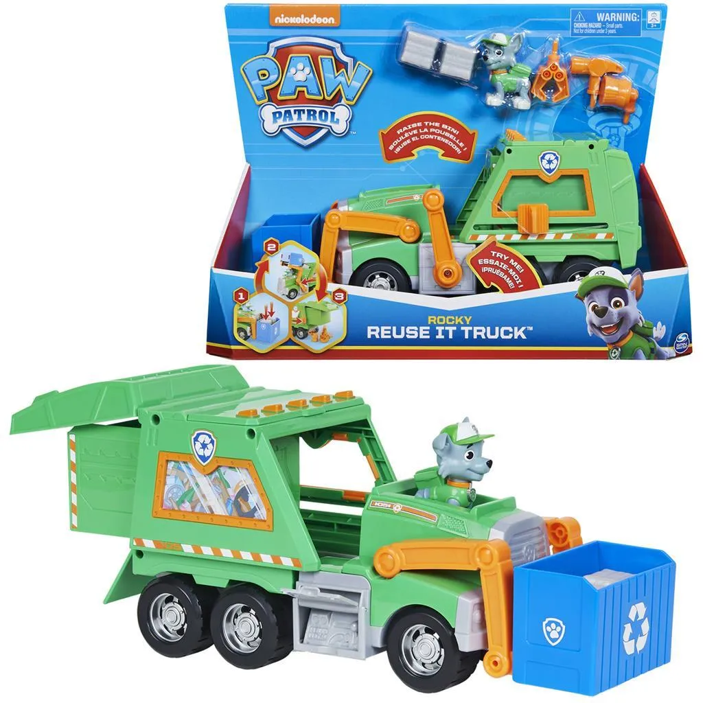 Jouet camion de recyclage Rocky Pat' Patrouille avec figurine Psi