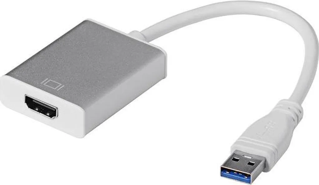 Convertisseur Vidéo USB 3.0 vers HDMI Argent - Extension Double Écran PC