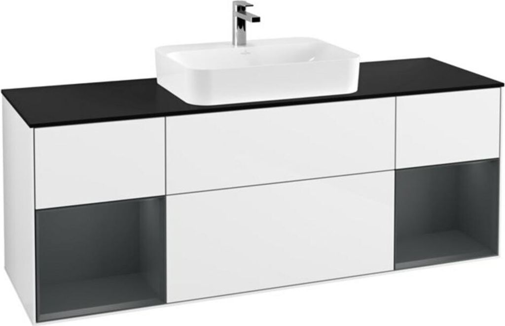 V&B Waschtischunterschrank Wandbeleuchtung Finion 160cm, Pl b m, Reg md m Lac, glo wh. Lac