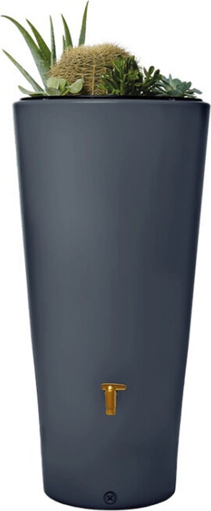 4rain Regenspeicher Vaso Decor 2in1, 220 l, Graphite grey