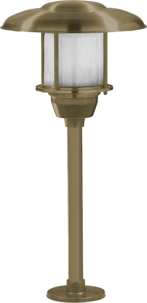 Wegeleuchte Echt-Messing Glas 60 cm IP64 in Messing E27 rund Maritim Außenleuchte