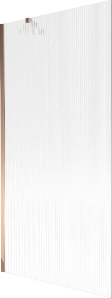 Mexen Next Badewannenabtrennung 1-flügelig 90 x 150 cm, Streifen, Roségold - 895-090-000-00-09-60