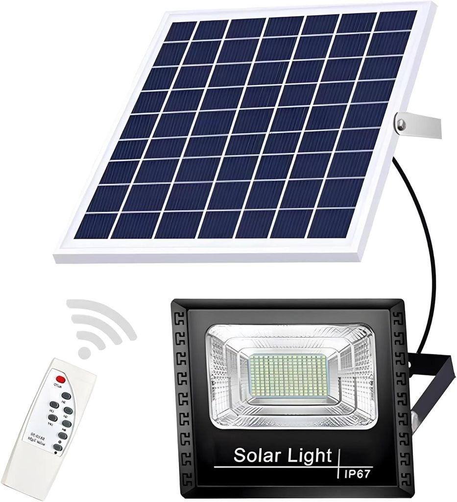 LED Solarleuchte 500W Solar Außenleuchte LED Gartenstrahler Produktbild 