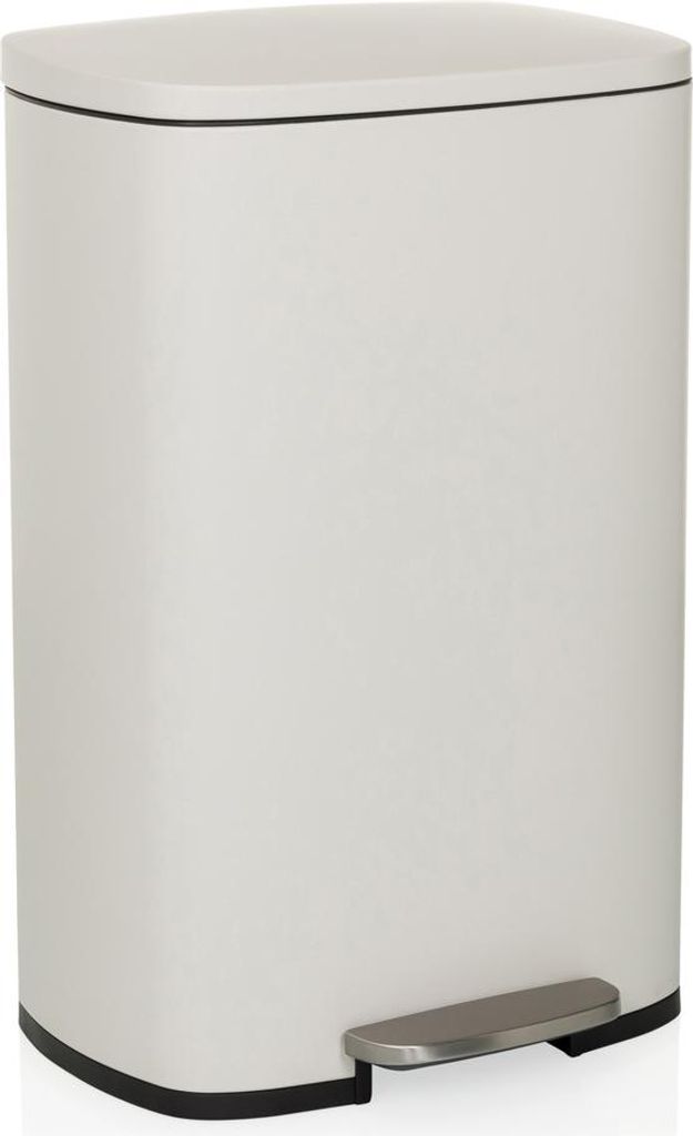 hjh OFFICE Mülleimer 50 Liter CLEAN XV Abfalleimer Mülltrenner rechteckig für Küche, Büro mit Step-On 64.0 x 30.0 x 42.5 cm