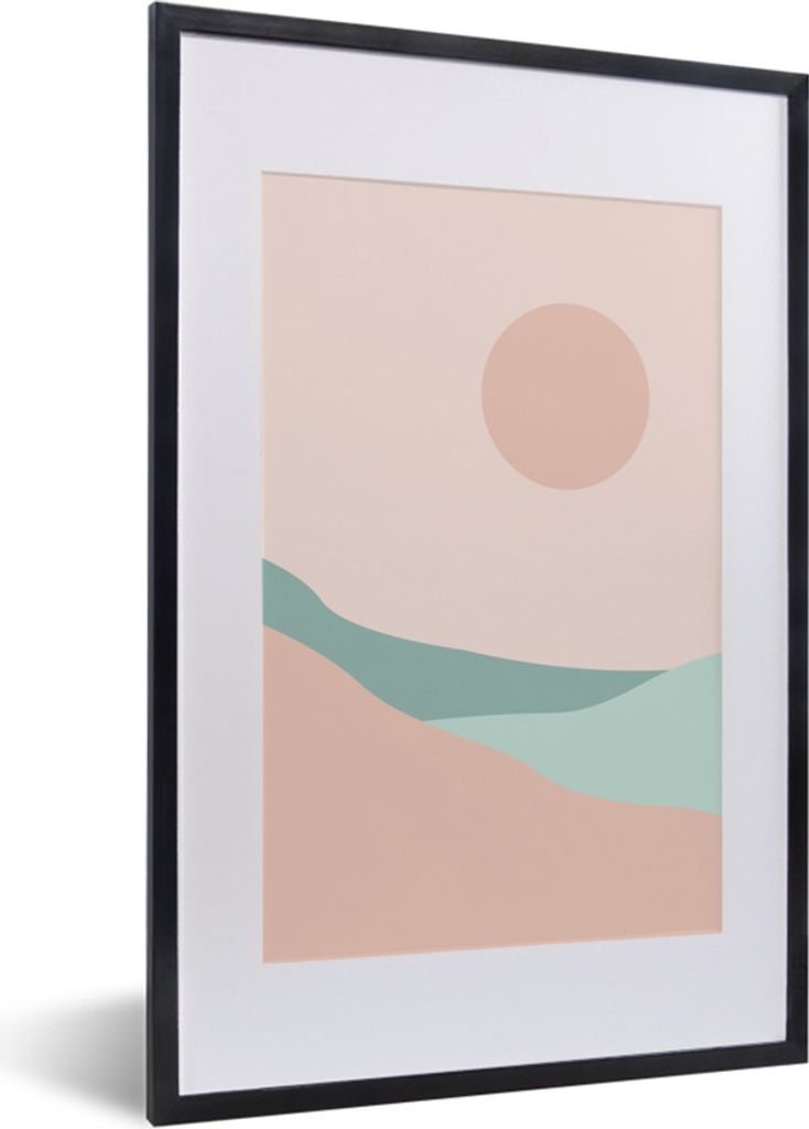 MuchoWow Gerahmtes Poster Sommer - Strand - Sonne 40x60 cm - Poster mit Schwarzem Bilderrahmen Wandposter Rahmen Foto Bilder - Poster in Rahmen