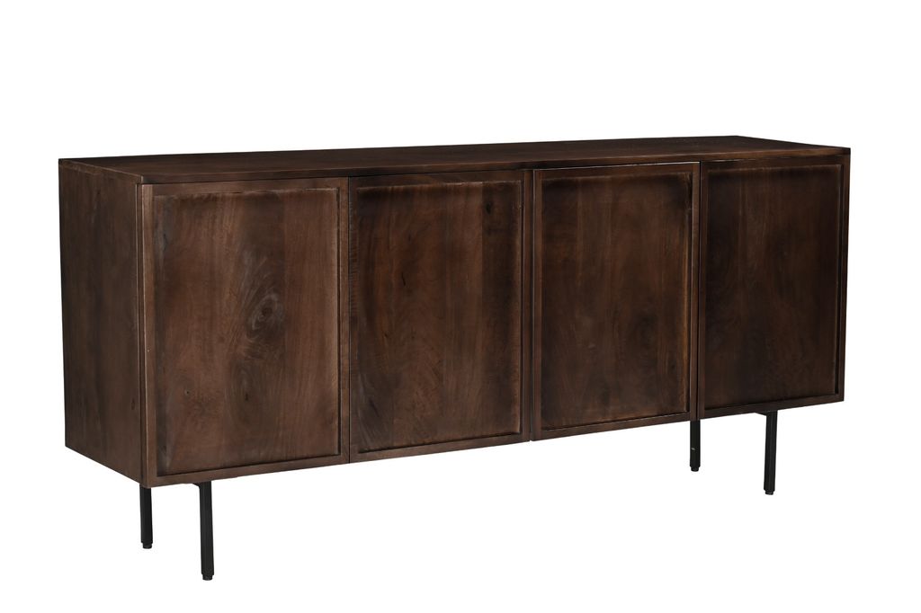 Livingfurn - Sideboard Elan - 180x75x40 cm - Mangoholz Produktbild 