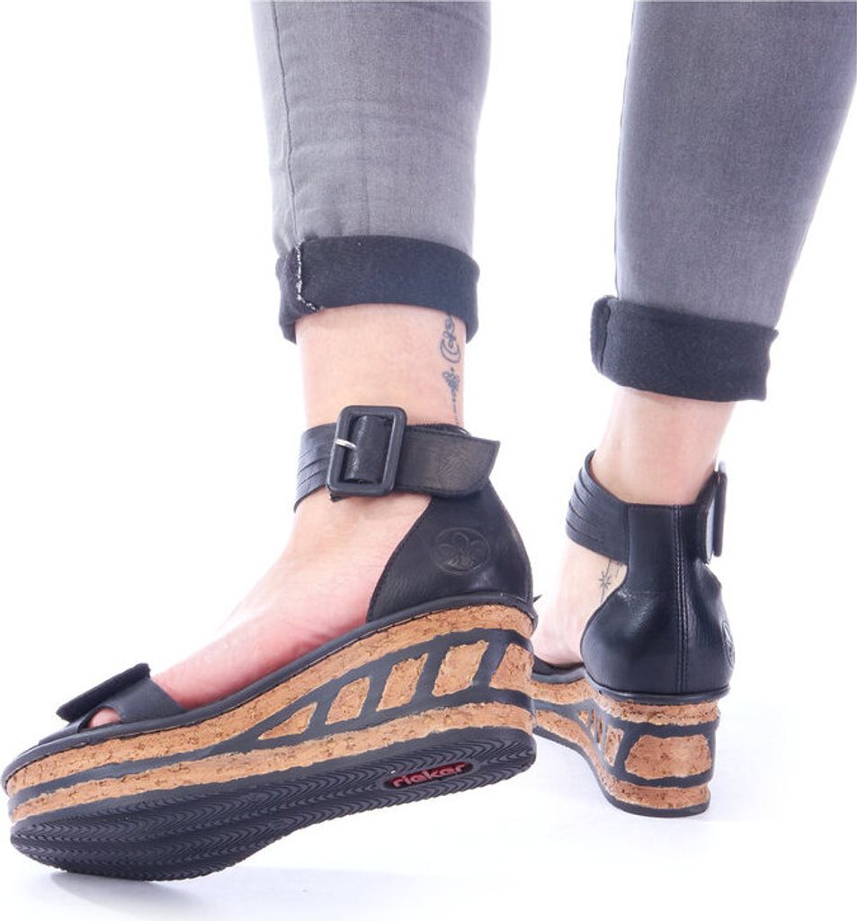 Rieker Damen Keilsandalette schwarz Produktbild 40
