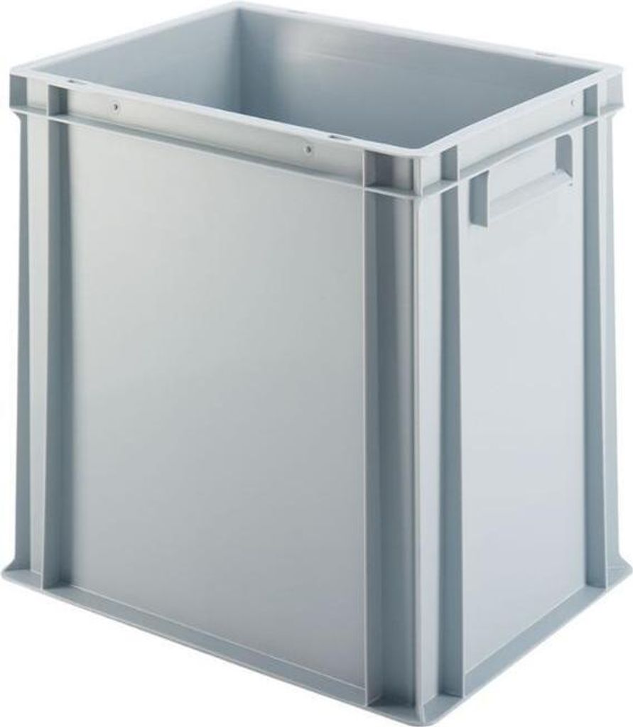 Eurobehälter mit geschlossenem Griff | HxBxT 40x30x40cm | 37 Liter | Grau | Eurobox, Transportbox, Transportbehälter, Stapelbehälter