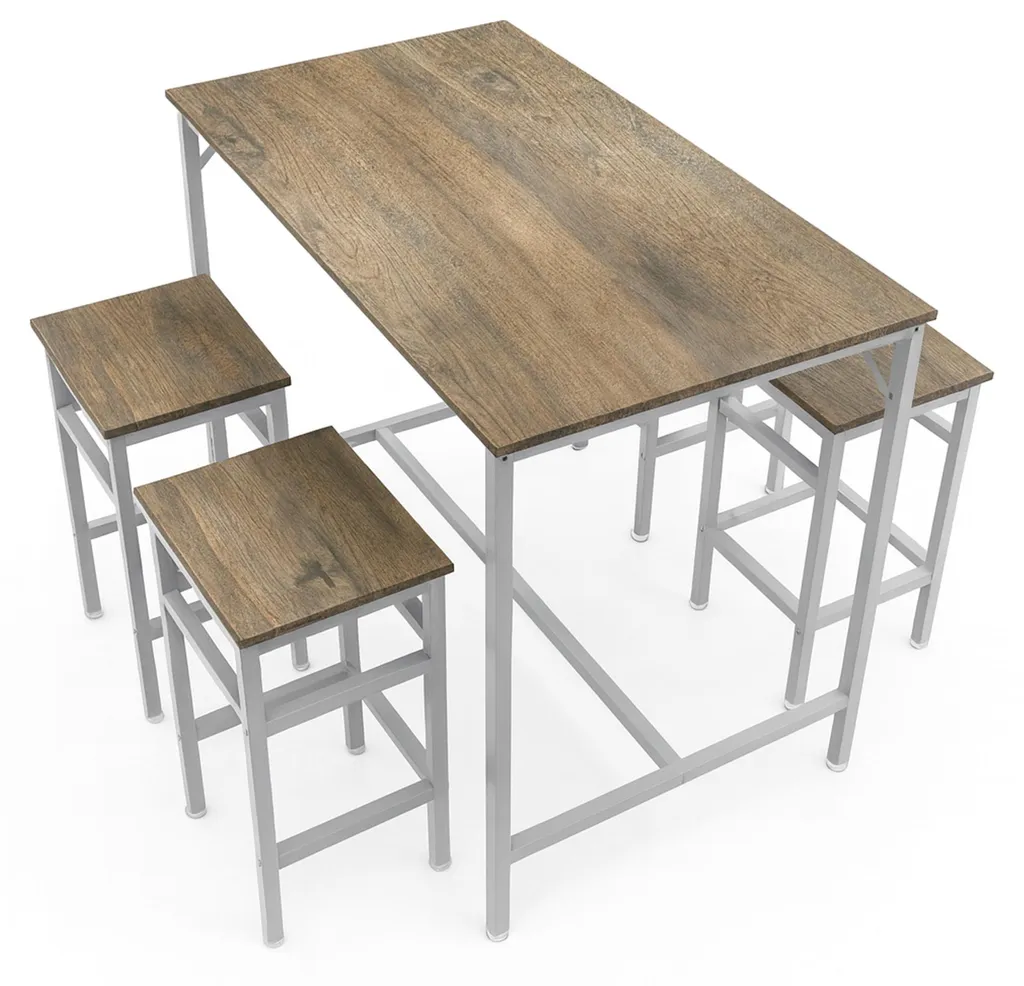 Ensemble table de bar et tabourets encastrables pour petit espace