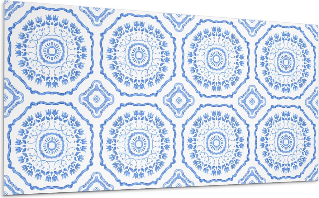 Blumenmotiv Im Kreis – Selbstklebende Fliesen – Wandverkleidung – Wandpaneel – PVC Fliesen – Vinylflisen – PCV Flisen – Selbstklebend...