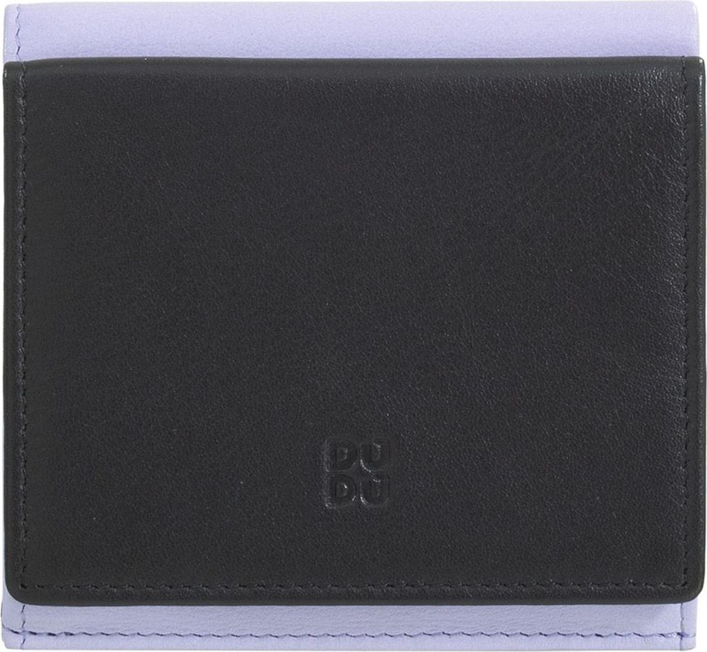 Damen Leder Geldbörse Hochformat Schwarz 10x9.5x2.5cm mit Münz- und Kartenfächern