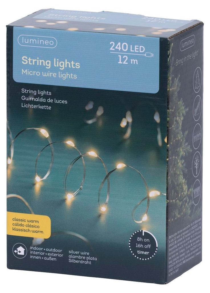 Lumineo Lichterkette STRING LIGHTS 240 LED 12 m klassisch Produktbild 