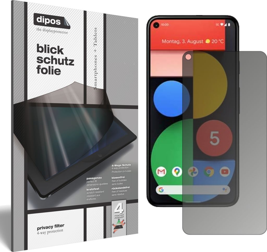 Blickschutzfolie für Google Pixel 5 matt Schutzfolie Folie Display Schutz dipos