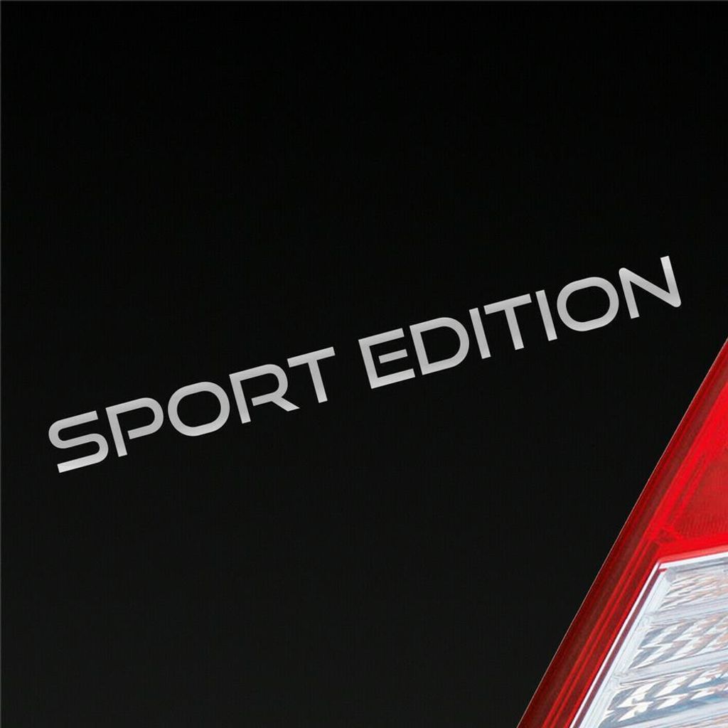 Auto Aufkleber Sport Edition Rennauto Racecar schnell 19x20 cm Silber Sticker Heckscheibenaufkleber