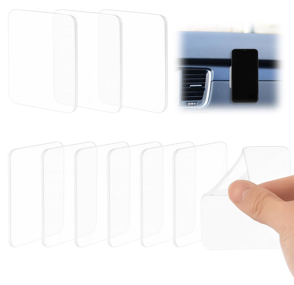 Rutschfeste Matten, 10 Nano-Gel-Pads, waschbare rutschfeste Matten fürs Auto, doppelseitige rutschfeste Matte fürs Armaturenbrett, wiederverwendb...