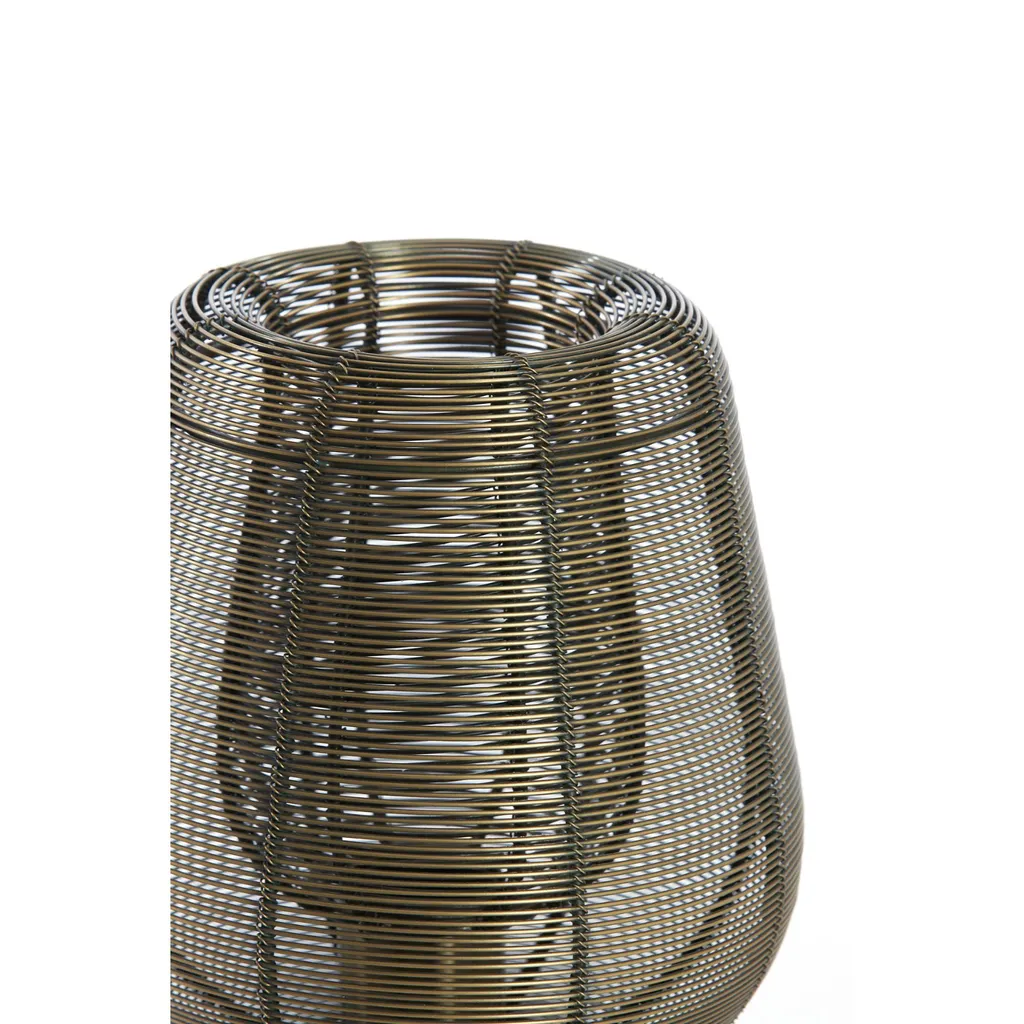 Lampe de table compacte Aboso Bronze Ø18cm pour petits espaces sombres