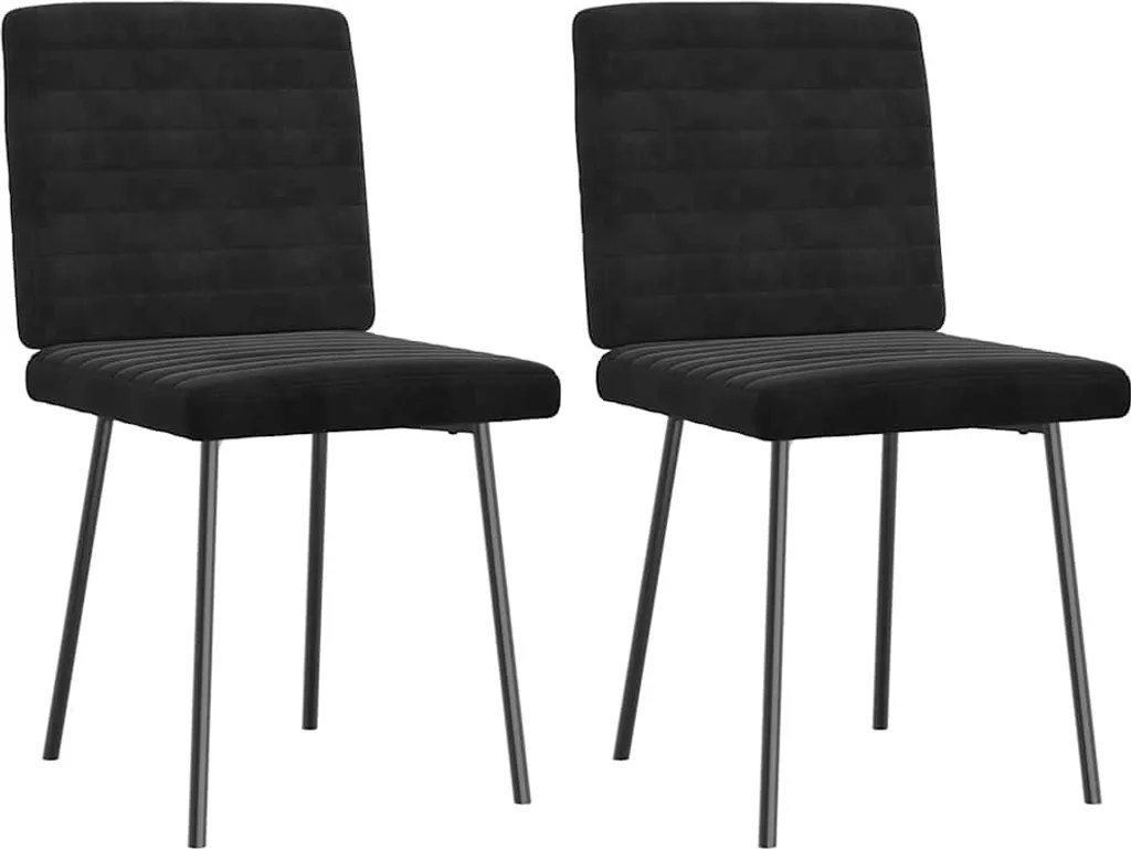 Set 2 Sedie Velluto Nero Loft Style - Sedute Design Minimalista