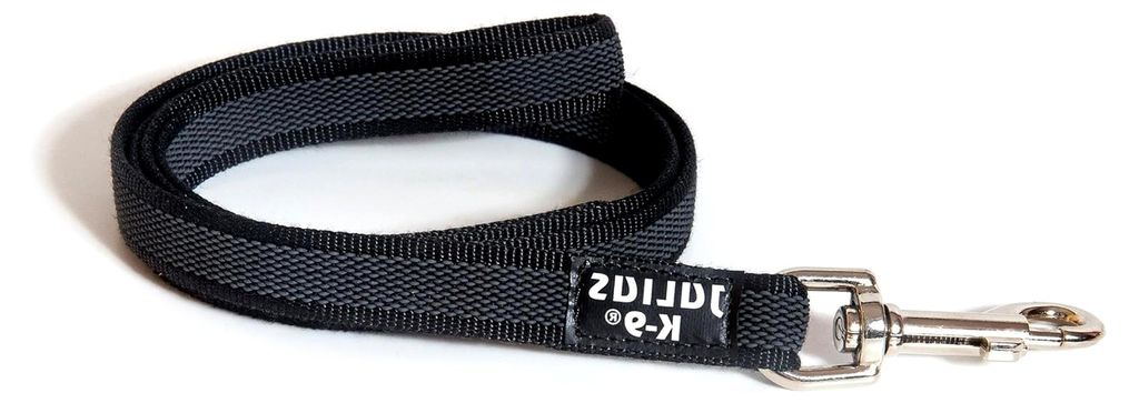 IDC Color & Gray gummierte Leine, 14 mm x 1,2 m mit Schlaufe, Schwarz-Grau