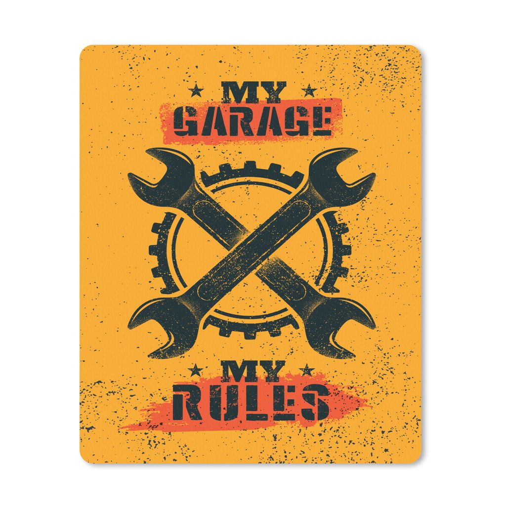 MuchoWow Mauspad Mousepad Mancave - Garage - Werkzeuge - Vintage 19x23 cm - Mousepads - Maus Mat - Pad - Mausunterlage - Mauspads - Spielen
