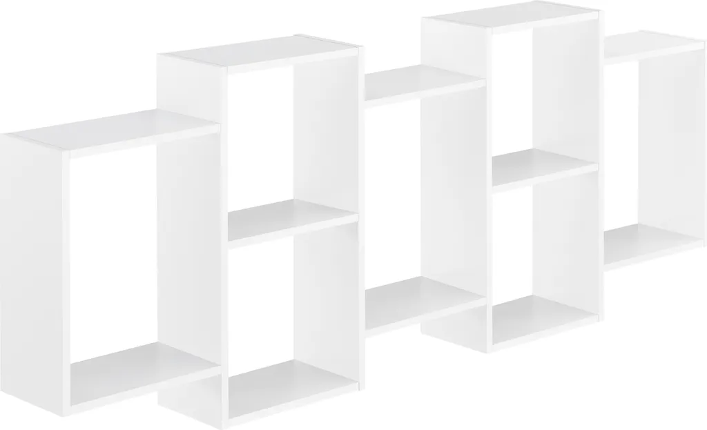 Grande étagère murale design 7 compartiments bibliothèque 161 cm blanc