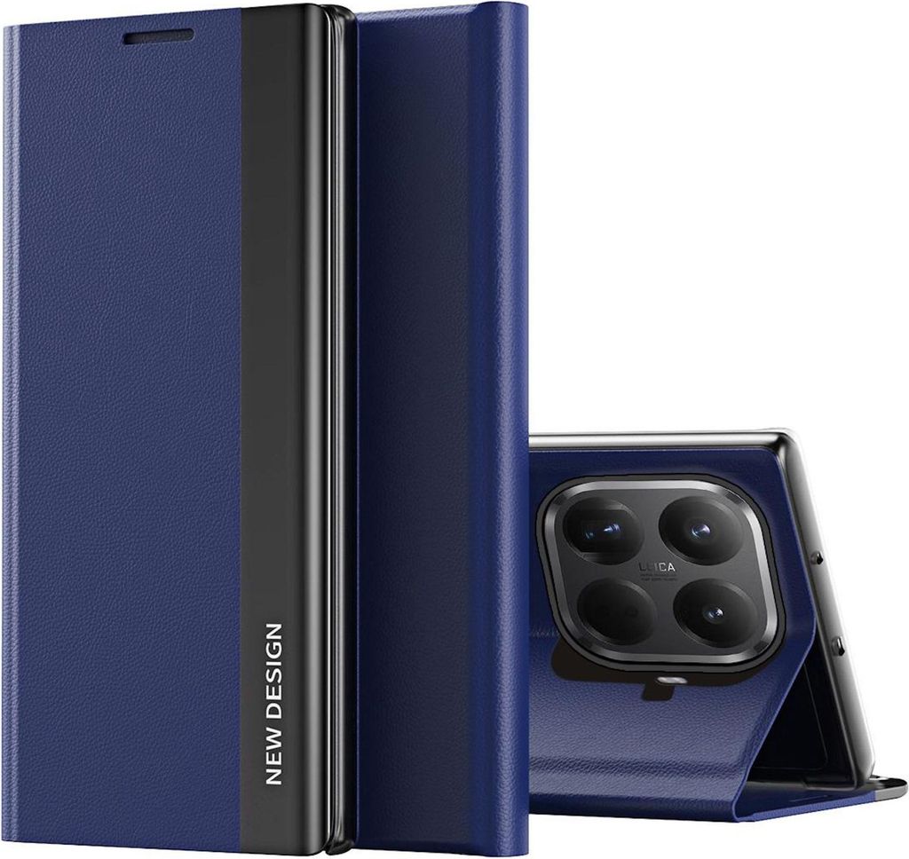 Kunstleder Hülle für Xiaomi 15T Pro Flip Magnet Adsorption & Standfunktion D- Blau