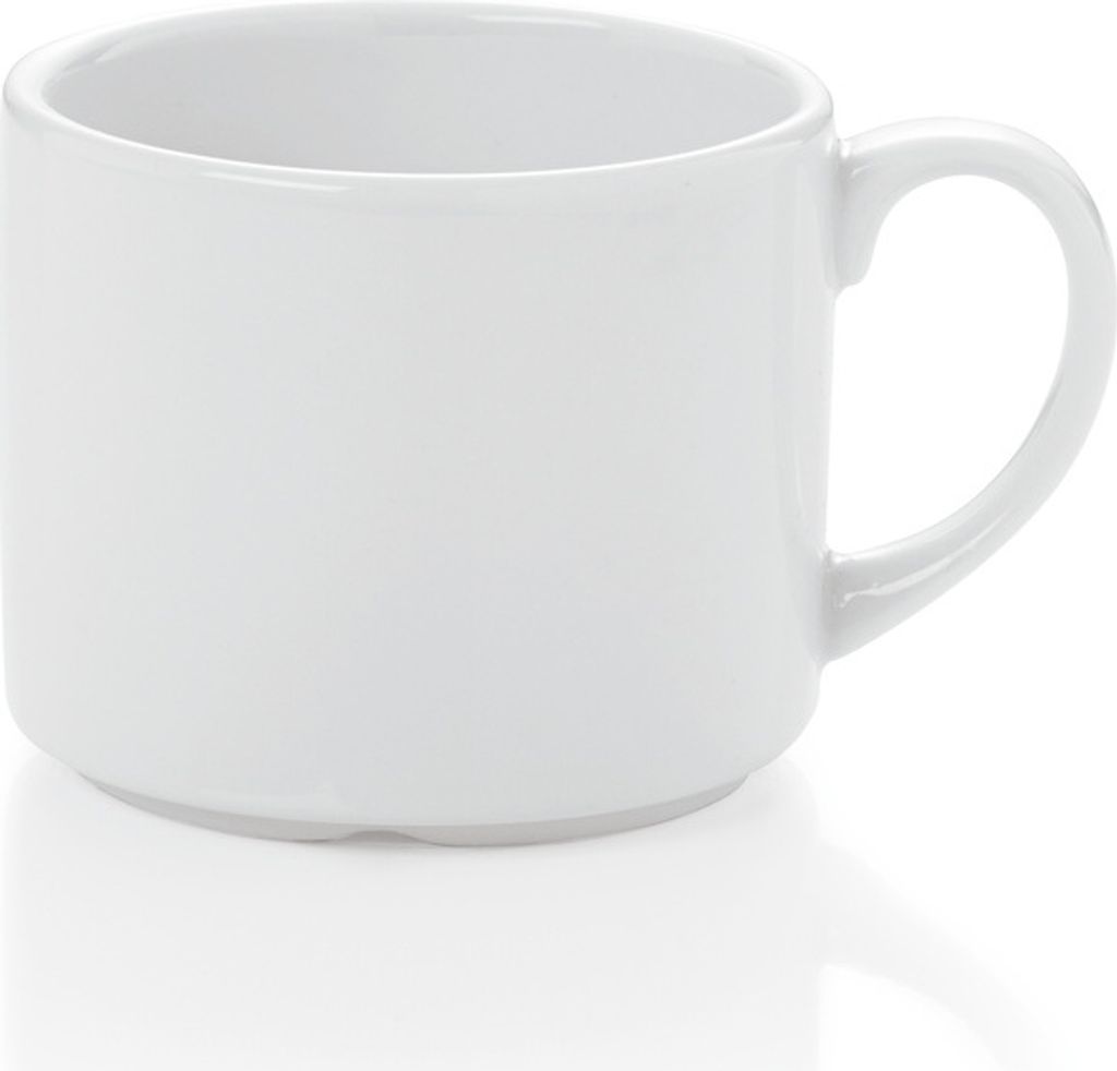 6x Becher Tasse, 300 ml, Hamburg System, weiß, Porzellan, Kaffeetasse