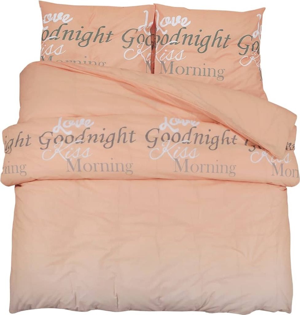 vidaXL Ensemble de literie rose 200x200 cm coton Image du produit 