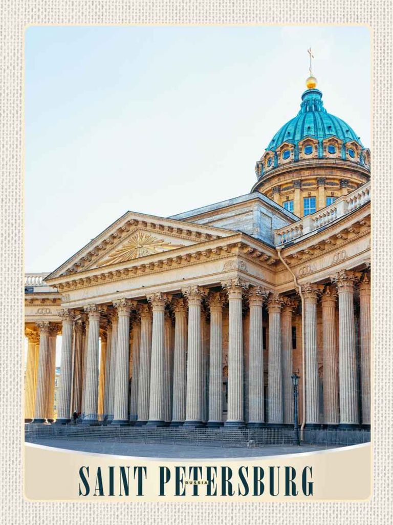 vianmo Holzschild 40x30 cm Saint Petersburg Russland Kirche Bildmotiv Reisemotiv Abenteuer Reisen