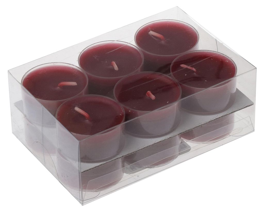 Teelichter in Kunststoffhülle Altrot 18/38mm, 12er-Pack Produktbild 