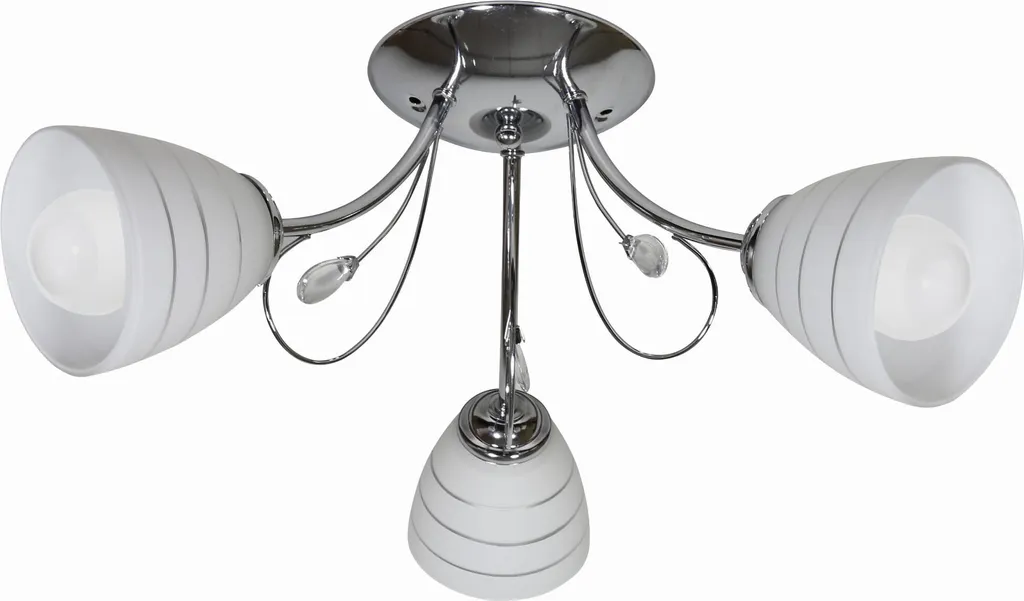 Plafonnier SIMPLI Candellux 3xE27 chromé blanc en métal 54x54x23 cm