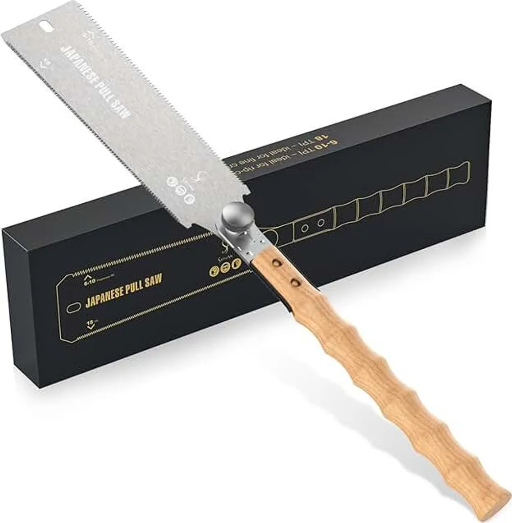 Sega giapponese professionale Ryoba, sega a mano rimovibile 233 mm Acciaio al carbonio SK5, doppio filo progressivo 6-10/18 ZpZ Sega per legno per il fai da te Sega giapponese Sega di precisione per tagli trasversali e longitudinali