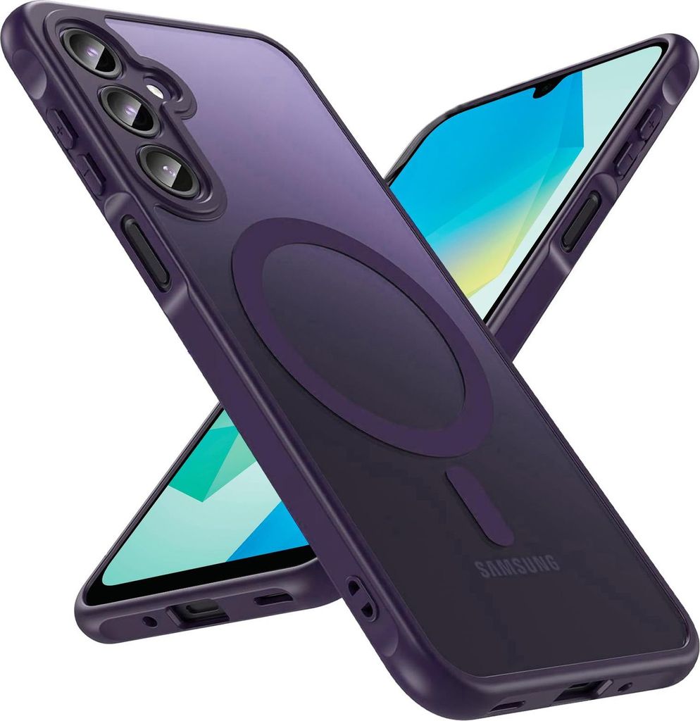 Magnet-Case für Samsung Galaxy A16 5G Hülle Magsafe Schutzhülle Stoßfest TPU-Rahmen starker Magnetring, Lila