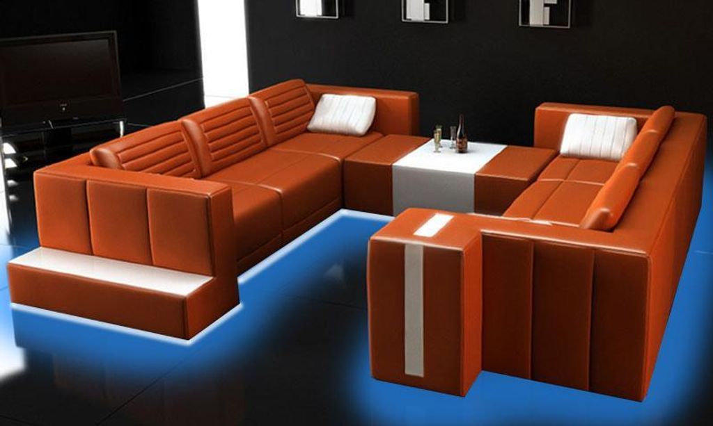 Wohnlandschaft Designer Sofa Couch Big Polster Leder Sofas Eck Ecke Sitz PH310