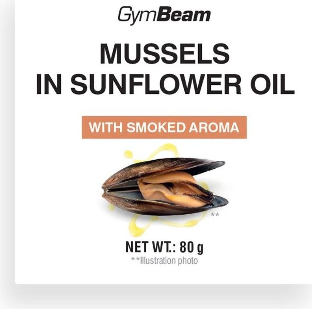 GymBeam - Muscheln in Sonnenblumenöl mit Räucheraroma 80 g Produktbild 